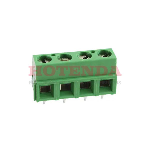 3-282836-2 - 0.197 5.00mm Green Bulk Polyamide (PA66), Nylon 6/6 Through Hole Horizontal with Board Screw - Rising Cage Clamp 1 Levels 16-30 AWG Buchanan