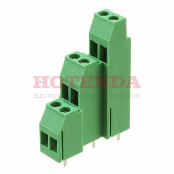1723014 - 0.200 5.08mm Green Bulk Polyamide (PA), Nylon Through Hole Horizontal with Board Screw - Rising Cage Clamp 3 Levels 12-30 AWG COMBICON MK3DS