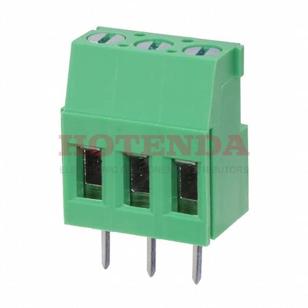 EB147A-03-D - 0.200 5.08mm Green Bulk Polyamide (PA66), Nylon 6/6 Through Hole Horizontal with Board Screw - Rising Cage Clamp 1 Levels 12-26 AWG EB
