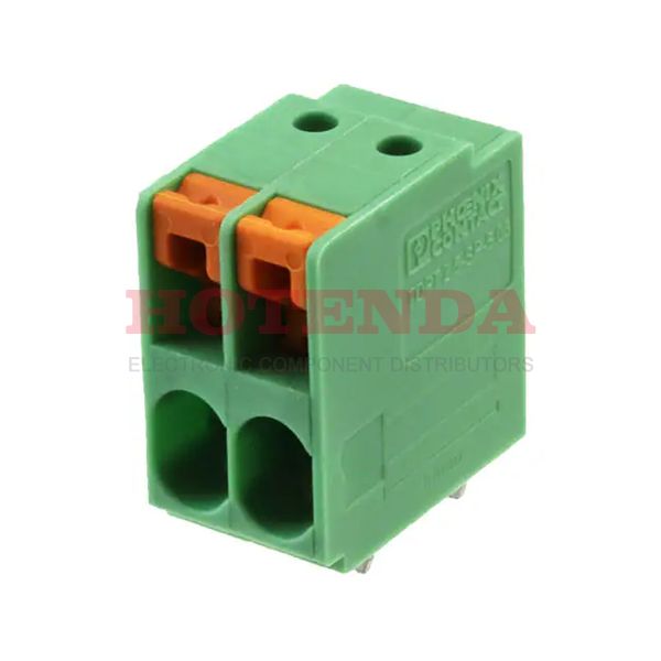 1017503 - 0.200 5.08mm Green Bulk Through Hole Horizontal with Board Screwless - Leg Spring, Push-In Spring 1 Levels 12-24 AWG COMBICON TDPT