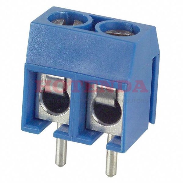 EDZ500/2DS - 0.200 5.08mm Blue Bulk Polyamide (PA), Nylon Through Hole Horizontal with Board Screw - Leaf Spring, Wire Guard 1 Levels 14-22 AWG EDZ500/DS