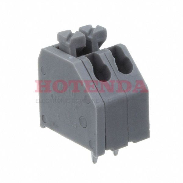 0397000702 - 0.138 3.50mm Gray Bulk Polyamide (PA66), Nylon 6/6 Through Hole 45° (135°) Angle with Board Screwless - Push Button Clamp 1 Levels 16-20 AWG Eurostyle 39700
