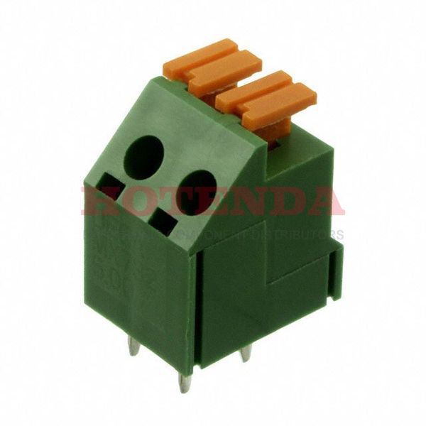EM278502 - 0.197 5.00mm Bulk Thermoplastic Through Hole 45° (135°) Angle with Board Screwless - Push Button Clamp 1 Levels 16-22 AWG Euro-Mag EM2785