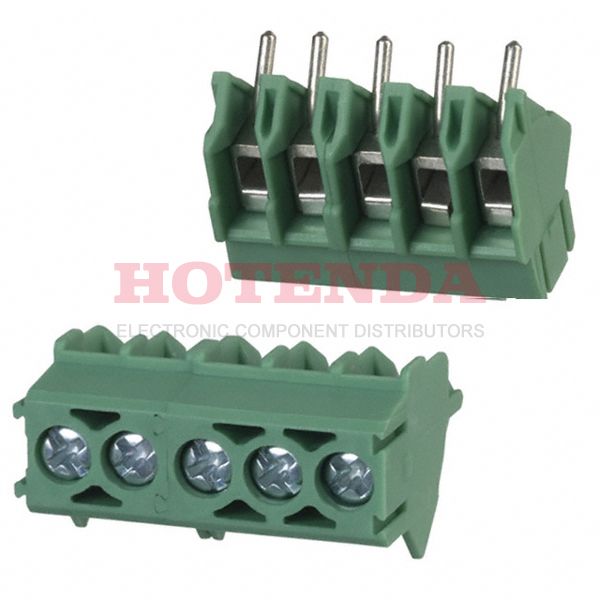 1988985 - 0.138 3.50mm Green Bulk Polyamide (PA), Nylon Through Hole 45° (135°) Angle with Board Screw 1 Levels 16-26 AWG COMBICON PTA
