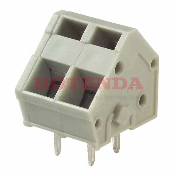 ED3000/2 - 0.197 5.00mm Gray, Slate Bulk Polyamide (PA), Nylon Through Hole 45° (135°) Angle with Board Screwless - Leg Spring, Push-In Spring 1 Levels 14-28 AWG ED3000