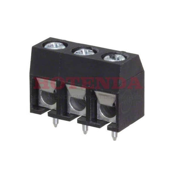 0395430603 - 0.197 5.00mm Black Bulk Polyamide (PA66), Nylon 6/6 Through Hole Horizontal with Board Screw - Leaf Spring, Wire Guard 1 Levels 14-22 AWG Eurostyle ESE 39543
