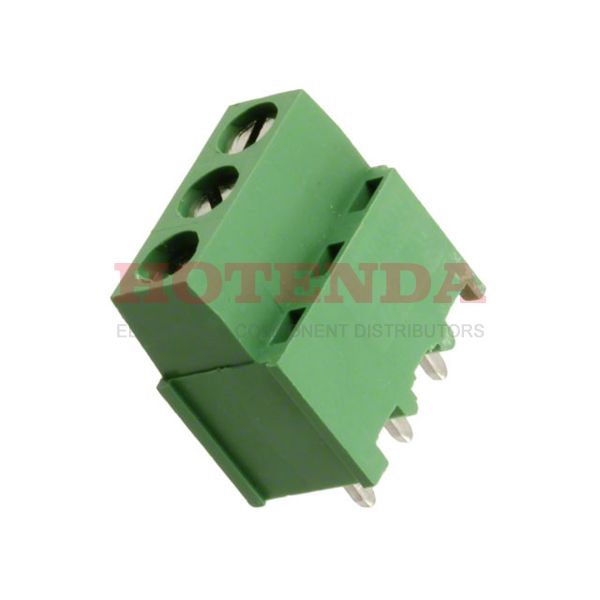 796683-3 - 0.197 5.00mm Green Bulk Polyamide (PA66), Nylon 6/6 Through Hole Horizontal with Board Screw - Rising Cage Clamp 1 Levels 12-30 AWG Buchanan