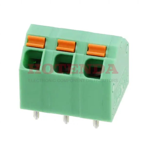 1744442 - 0.200 5.08mm Green Bulk Polyamide (PA), Nylon Through Hole 45° (135°) Angle with Board Screwless - Spring Cage, Tension Clamp 1 Levels 16-26 AWG COMBICON SPTA
