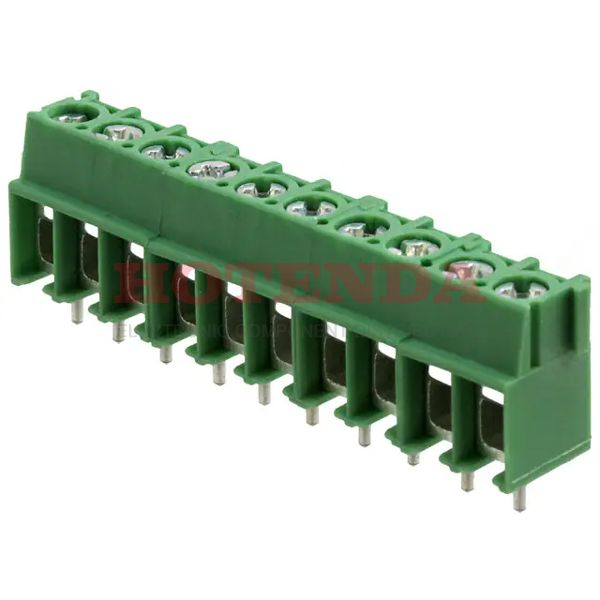 1935857 - 0.197 5.00mm Green Bulk Polyamide (PA), Nylon Through Hole Horizontal with Board Screw - Rising Cage Clamp 1 Levels 12-20 AWG COMBICON PT
