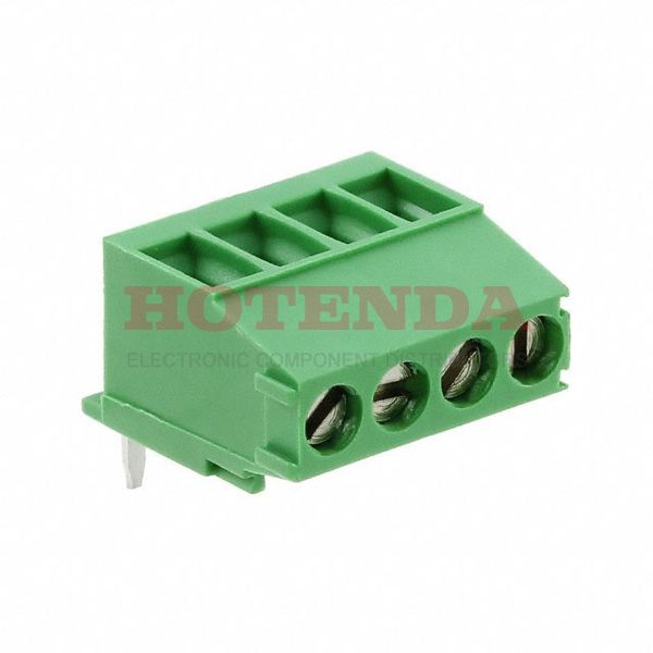 284414-4 - 0.138 3.50mm Green Tray Polyamide (PA66), Nylon 6/6 Through Hole Vertical with Board Screw - Rising Cage Clamp 1 Levels 12-30 AWG Buchanan