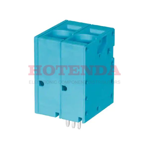 TBL008V-1000-02BE - 0.394 10.00mm Blue Tray Polyamide (PA66), Nylon 6/6 Through Hole Vertical with Board Screwless - Spring Cage, Tension Clamp 1 Levels 4-18 AWG TBL008V-1000
