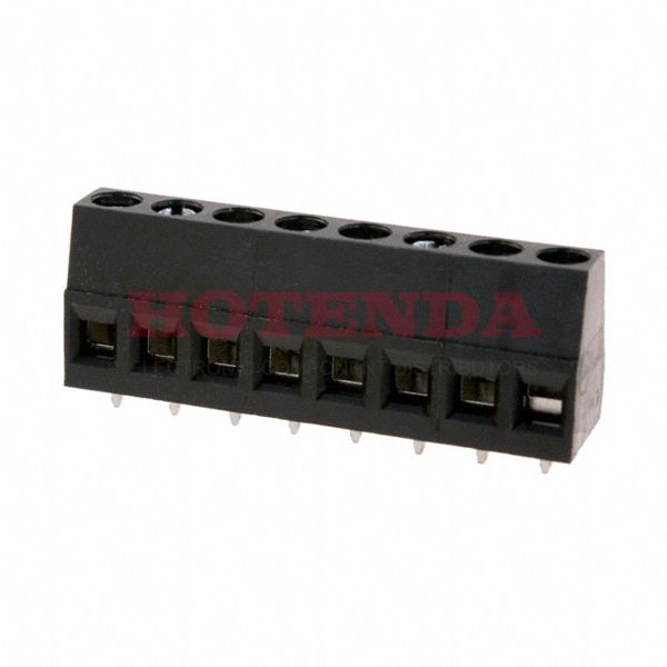 0395443008 - 0.200 5.08mm Black Bulk Polyamide (PA66), Nylon 6/6 Through Hole Horizontal with Board Screw - Rising Cage Clamp 1 Levels 12-30 AWG Eurostyle ESE 39544
