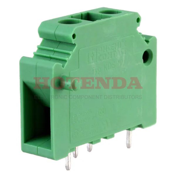 1704059 - 10mm Green Bulk Polyamide (PA), Nylon Through Hole Horizontal with Board Screw - Rising Cage Clamp 6-24 AWG COMBICON KDS