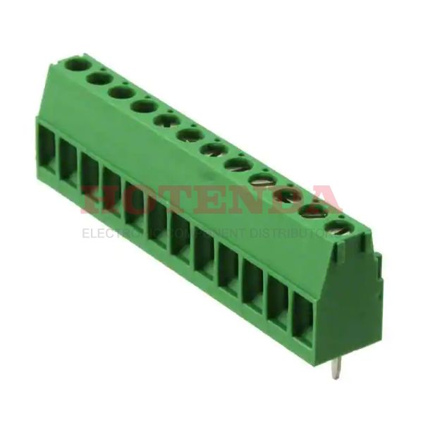 1-284392-2 - 0.150 3.81mm Green Tray Polyamide (PA66), Nylon 6/6 Through Hole Horizontal with Board Screw - Rising Cage Clamp 1 Levels 14-30 AWG Buchanan