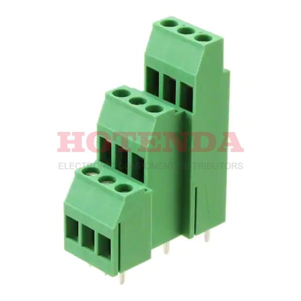 1723027 - 0.200 5.08mm Green Bulk Polyamide (PA), Nylon Through Hole Horizontal with Board Screw - Rising Cage Clamp 12-30 AWG COMBICON MK3DS