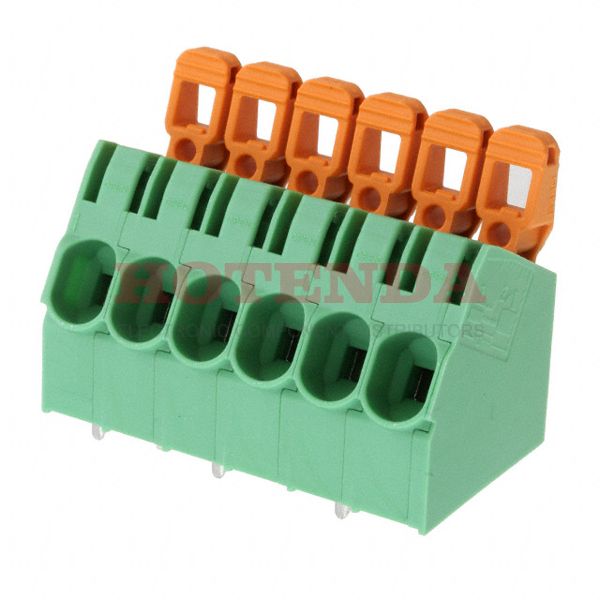 1792261 - 0.295 7.50mm Green Bulk Polyamide (PA), Nylon Through Hole 30° (150°) Angle with Board Screwless - Spring Cage, Tension Clamp 1 Levels 10-24 AWG COMBICON PLA