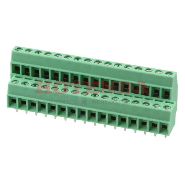 1751536 - 0.138 3.50mm Green Bulk Polyamide (PA), Nylon Through Hole Horizontal with Board Screw - Rising Cage Clamp 2 Levels 16-30 AWG COMBICON MKKDS