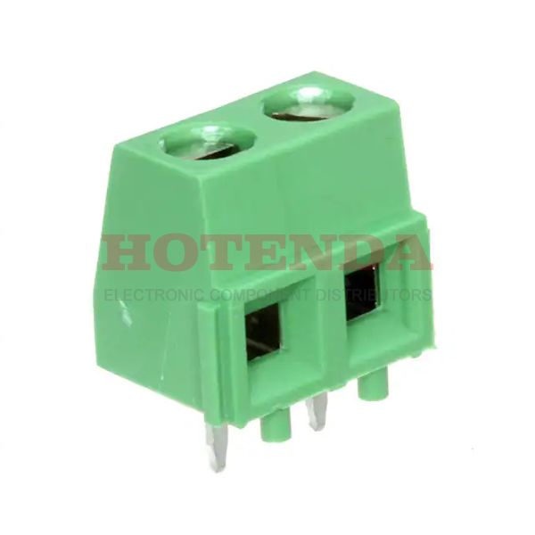 282836-1 - 0.197 5.00mm Green Bulk Polyamide (PA66), Nylon 6/6 Through Hole Horizontal with Board Screw - Rising Cage Clamp 1 Levels 16-30 AWG Buchanan