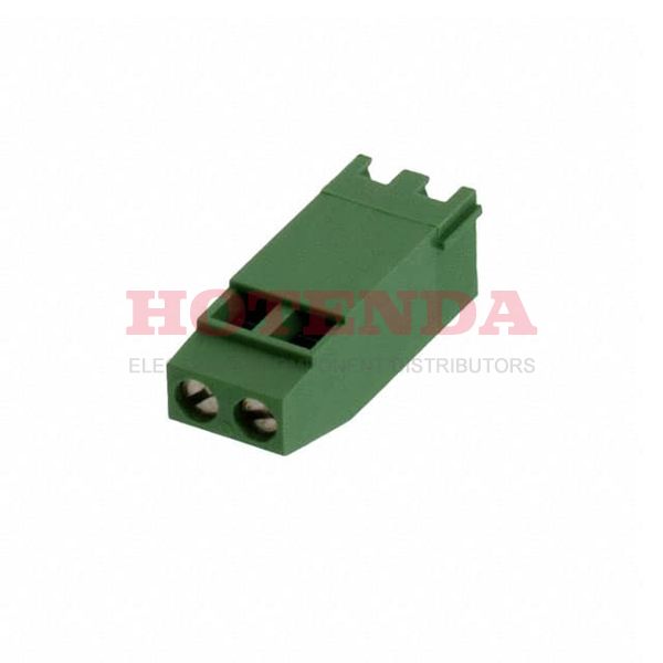 282884-2 - 0.197 5.00mm Green Bulk Polyamide (PA66), Nylon 6/6 Through Hole Horizontal with Board Screw - Rising Cage Clamp 1 Levels 16-30 AWG Buchanan