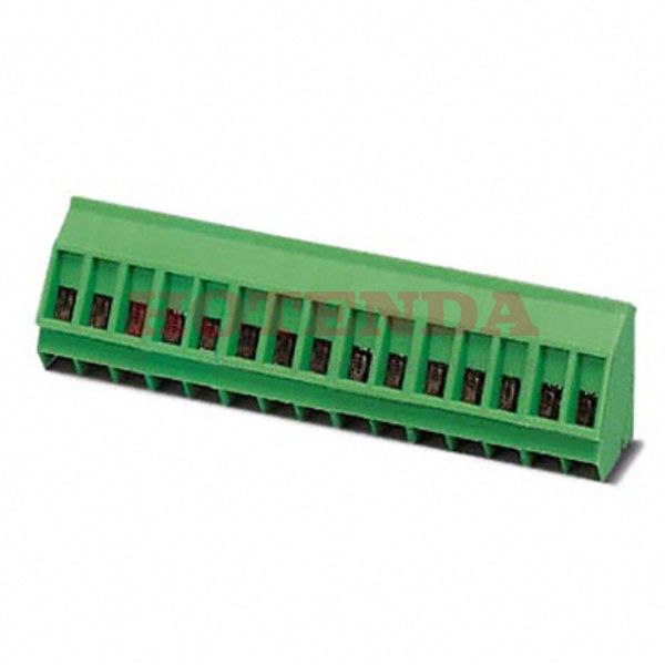 1713024 - 0.197 5.00mm Green Bulk Polyamide (PA), Nylon Through Hole 35° (145°) Angle with Board Screw - Rising Cage Clamp 1 Levels 12-30 AWG COMBICON SMKDS
