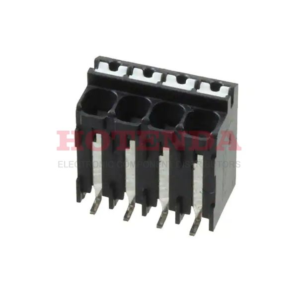 1824323 - 0.197 5.00mm Black Tape &amp; Reel (TR) Liquid Crystal Polymer (LCP) Surface Mount Vertical with Board Screwless - Leg Spring, Push-In Spring 1 Levels 16-24 AWG COMBICON SPT-SMD
