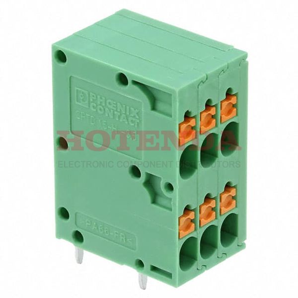 1841500 - 0.138 3.50mm Green Bulk Polyamide (PA), Nylon Through Hole Horizontal with Board Screwless - Leg Spring, Push-In Spring 2 Levels 14-26 AWG COMBICON SPT