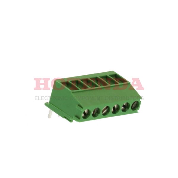 284414-6 - 0.138 3.50mm Green Tray Polyamide (PA66), Nylon 6/6 Through Hole Vertical with Board Screw - Rising Cage Clamp 1 Levels 12-30 AWG Buchanan