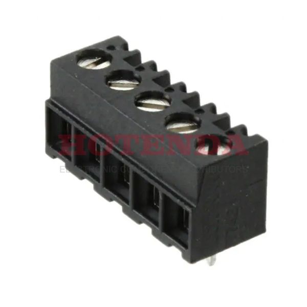 1776113-5 - 0.150 3.81mm Black Bulk Polyamide (PA), Nylon Through Hole Horizontal with Board Screw - Rising Cage Clamp 1 Levels 16-28 AWG Buchanan