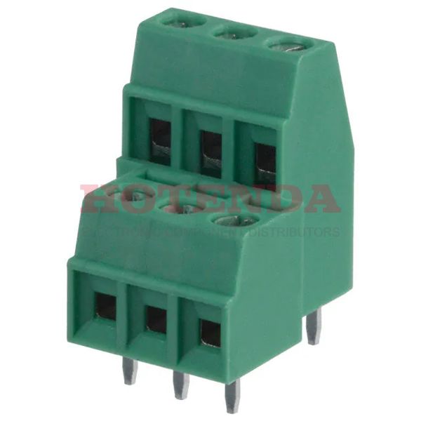 1708039 - 0.150 3.81mm Green Bulk Polyamide (PA), Nylon Through Hole Horizontal with Board Screw - Rising Cage Clamp 2 Levels 16-30 AWG COMBICON MKKDS