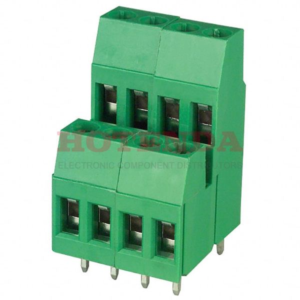 ED790/4 - 0.197 5.00mm Green Bulk Polyamide (PA), Nylon Through Hole Horizontal with Board Screw - Rising Cage Clamp 2 Levels 12-30 AWG ED790