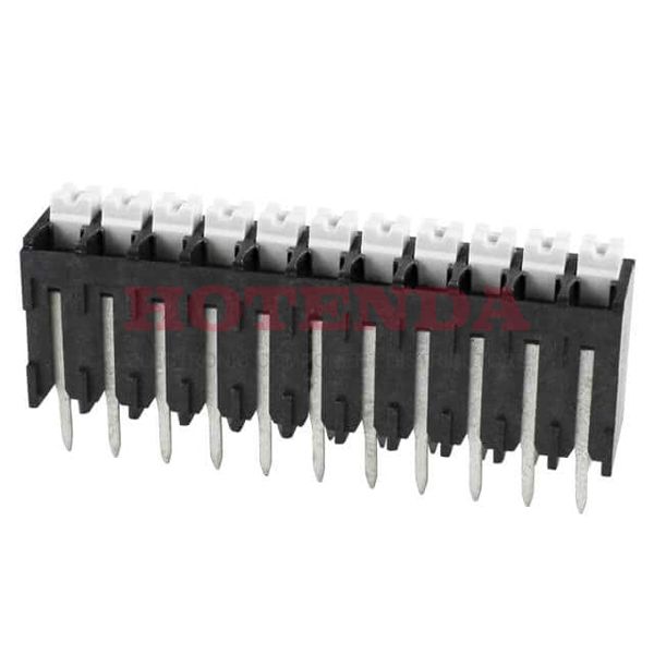 TBLH10V-350-11BK - 0.138 3.50mm Black Tray Liquid Crystal Polymer (LCP) Through Hole Vertical with Board Screwless - Push Button Clamp 1 Levels 16-24 AWG TBLH10V-350