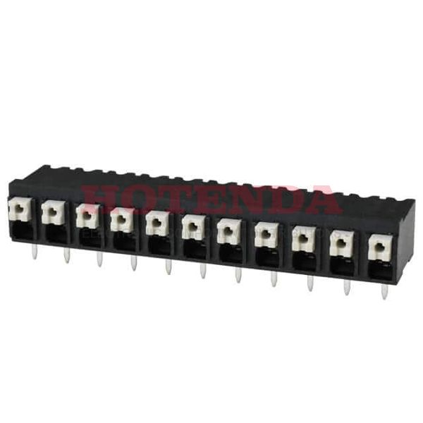TBLH10-500-11BK - 0.197 5.00mm Black Tray Liquid Crystal Polymer (LCP) Through Hole Horizontal with Board Screwless - Push Button Clamp 1 Levels 16-24 AWG TBLH10-500