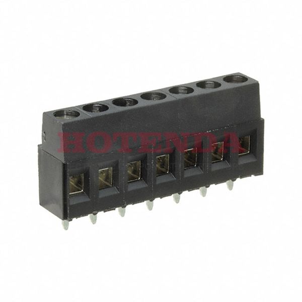 796682-7 - 0.197 5.00mm Black Bulk Polyamide (PA66), Nylon 6/6 Through Hole Horizontal with Board Screw - Rising Cage Clamp 1 Levels 12-30 AWG Buchanan