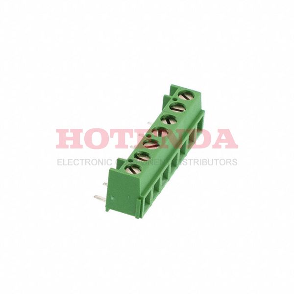 284094-7 - 0.200 5.08mm Green Bulk Polyamide (PA66), Nylon 6/6 Through Hole Vertical with Board Screw - Rising Cage Clamp 1 Levels 16-30 AWG Buchanan