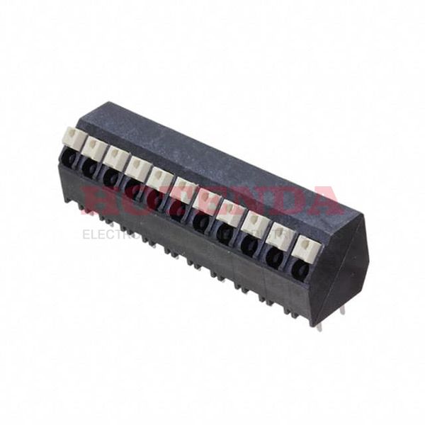 1884450000 - 0.197 5.00mm Black Tube Liquid Crystal Polymer (LCP), Glass Filled Through Hole 45° (135°) Angle with Board Screwless - Push Button Clamp 1 Levels 16-24 AWG Omnimate LSF-SMT