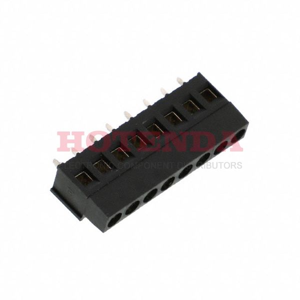 796682-8 - 0.197 5.00mm Black Bulk Polyamide (PA66), Nylon 6/6 Through Hole Horizontal with Board Screw - Rising Cage Clamp 1 Levels 12-30 AWG Buchanan