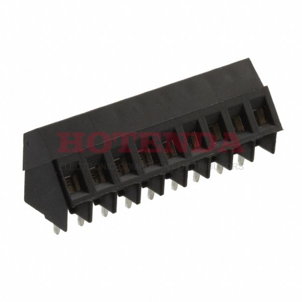 796689-9 - 0.197 5.00mm Black Bulk Polyamide (PA66), Nylon 6/6 Through Hole 35° (145°) Angle with Board Screw - Rising Cage Clamp 1 Levels 12-30 AWG Buchanan
