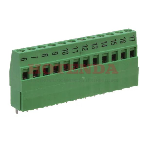 1-282901-2 - 0.200 5.08mm Green Bulk Polyamide (PA66), Nylon 6/6 Through Hole Horizontal with Board Screw - Rising Cage Clamp 1 Levels 12-30 AWG Buchanan