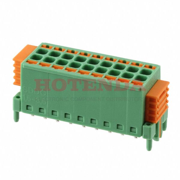 1848710 - 0.138 3.50mm Green Bulk Polyamide (PA), Nylon Through Hole, SKEDD Vertical with Board Screwless - Leg Spring, Push-In Spring 2 Levels 16-24 AWG SDDC