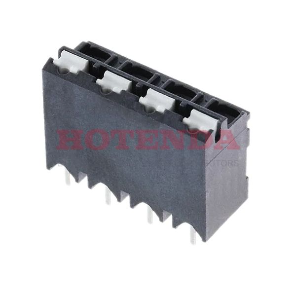 1822558 - 0.197 5.00mm Black Tape &amp; Reel (TR) Liquid Crystal Polymer (LCP) Through Hole Vertical with Board Screwless - Leg Spring, Push-In Spring 1 Levels 16-24 AWG COMBICON SPT-THR