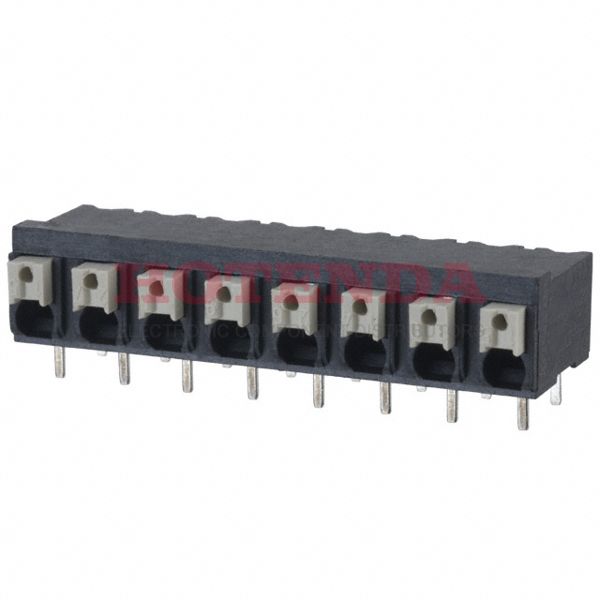 1824870000 - 0.200 5.08mm Black Tube Liquid Crystal Polymer (LCP), Glass Filled Through Hole Horizontal with Board Screwless - Push Button Clamp 1 Levels 16-24 AWG Omnimate LSF-SMT