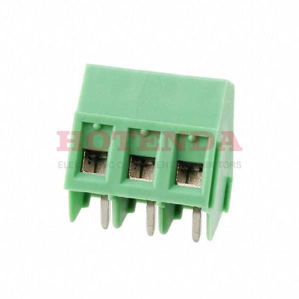 1733583 - 0.200 5.08mm Green Bulk Polyamide (PA), Nylon Through Hole 35° (145°) Angle with Board Screw - Rising Cage Clamp 1 Levels 14-30 AWG COMBICON SMKDSP