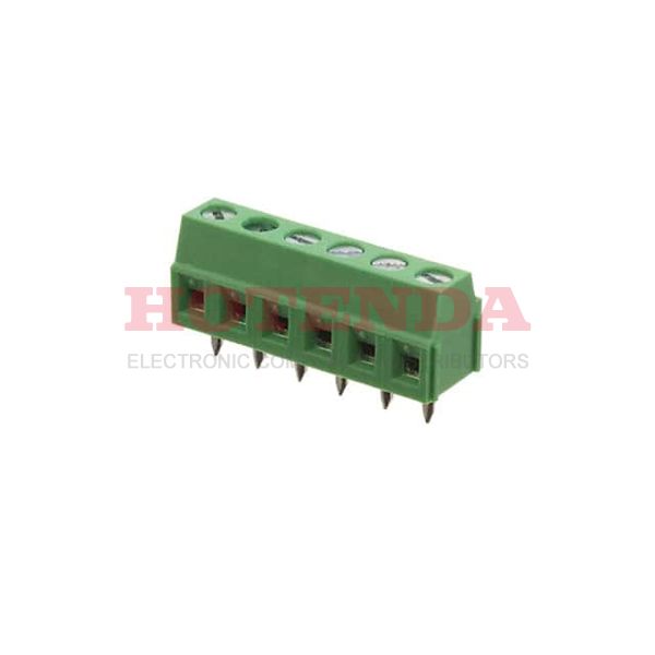 EBWA-06-B - 0.150 3.81mm Green Bulk Polyamide (PA66), Nylon 6/6 Through Hole Horizontal with Board Screw - Rising Cage Clamp 1 Levels 16-28 AWG EB