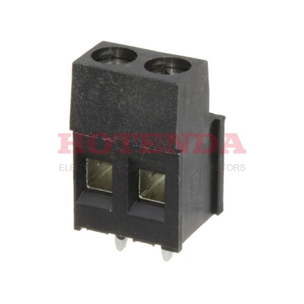796682-2 - 0.197 5.00mm Black Bulk Polyamide (PA66), Nylon 6/6 Through Hole Horizontal with Board Screw - Rising Cage Clamp 1 Levels 12-30 AWG Buchanan