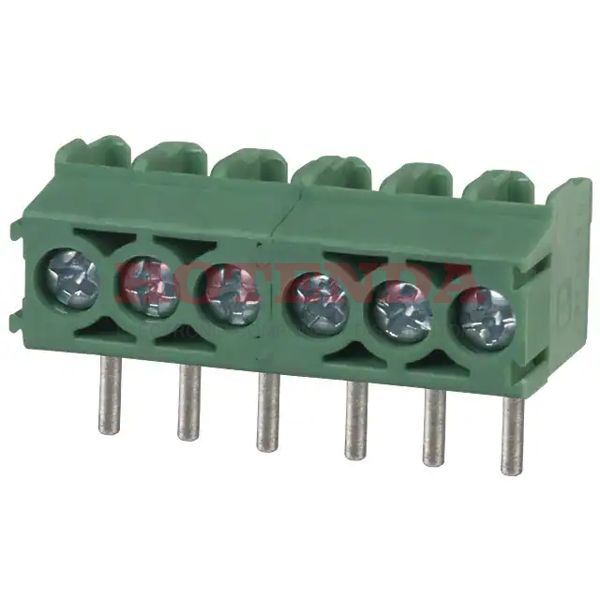 1984808 - 0.138 3.50mm Green Bulk Polyamide (PA), Nylon Through Hole Vertical with Board Screw 1 Levels 16-26 AWG COMBICON PT