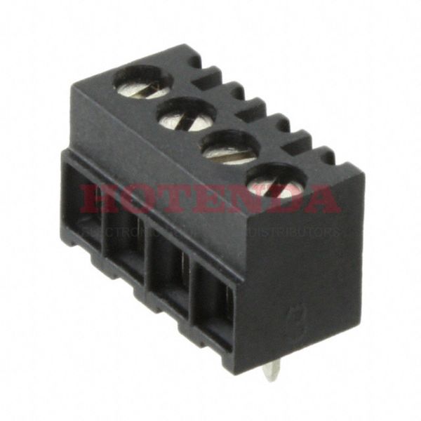 1776112-4 - 0.138 3.50mm Black Bulk Polyamide (PA), Nylon Through Hole Horizontal with Board Screw - Rising Cage Clamp 1 Levels 16-28 AWG Buchanan