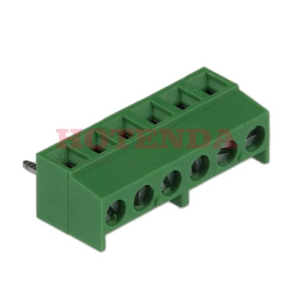 691243310006 - 0.150 3.81mm Green Bulk Polyamide (PA66), Nylon 6/6 Through Hole Horizontal with Board Screw - Rising Cage Clamp 1 Levels 16-30 AWG WR-TBL Series 2433