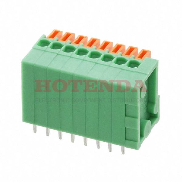 1789472 - 0.100 2.54mm Green Bulk Through Hole Vertical with Board Screwless - Spring Cage, Tension Clamp 1 Levels 20-26 AWG COMBICON FFKDSA