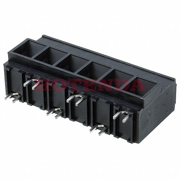0399100106 - 0.400 10.16mm Black Bulk Thermoplastic Through Hole Horizontal with Board Screw - Rising Cage Clamp 1 Levels 6-18 AWG Eurostyle 39910