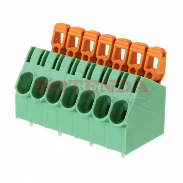 1792274 - 0.295 7.50mm Green Bulk Polyamide (PA), Nylon Through Hole 30° (150°) Angle with Board Screwless - Spring Cage, Tension Clamp 1 Levels 10-24 AWG COMBICON PLA